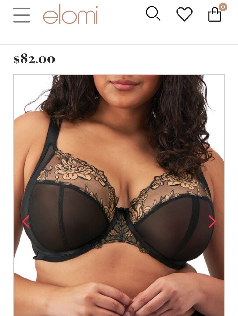 Elomi Teagan 42H UK Black/Almond Bra